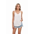thumbnail image 3 of Eyelet Sleeveless Camisole Casual Spaghetti Strap White M, 3 of 9