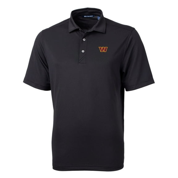 Men's Cutter & Buck Black Washington Commanders Virtue Eco Pique Polo