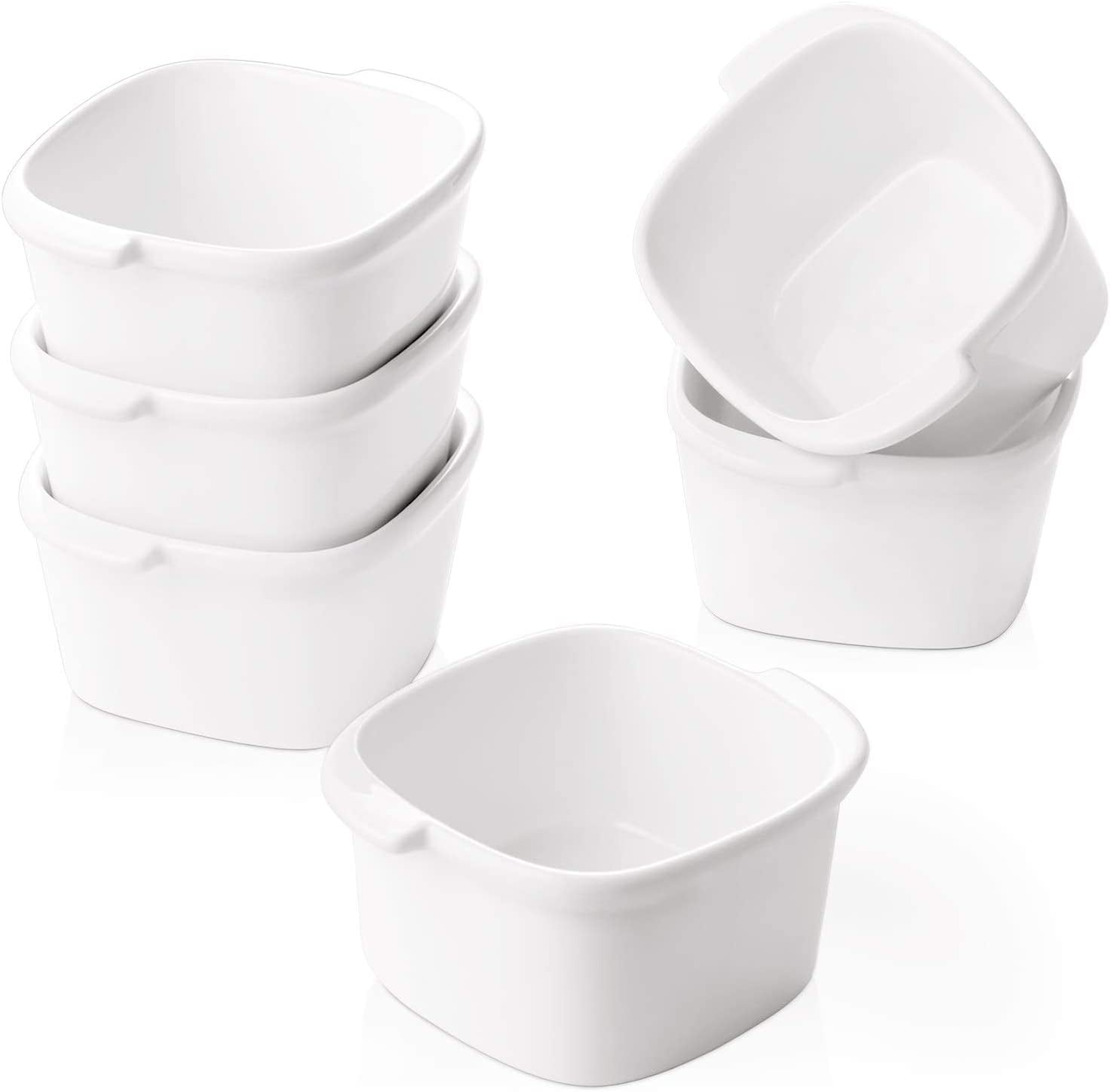 Dowan 4 Oz Porcelain Ramekin, Ramekins Bowls with Handle, Easy to Hold
