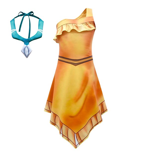 Disfraz de Pocahontas para niñas, vestido de princesa Matoaka, ropa india de playa, peluca negra, fiesta de Carnaval de Halloween, Verano Fivean unisex