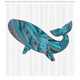 thumbnail image 3 of Ambesonne Underwater Shower Curtain, Humpback Whale Sea, 69"Wx84"L, Teal Blue Dried Rose, 3 of 3