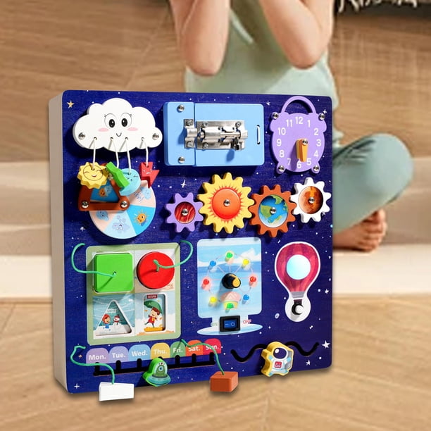 Junta educativa de madera para niños ocupados 6 tipos de cambios climáticos para niños interactivos tableros ocupados durante más de 3 años