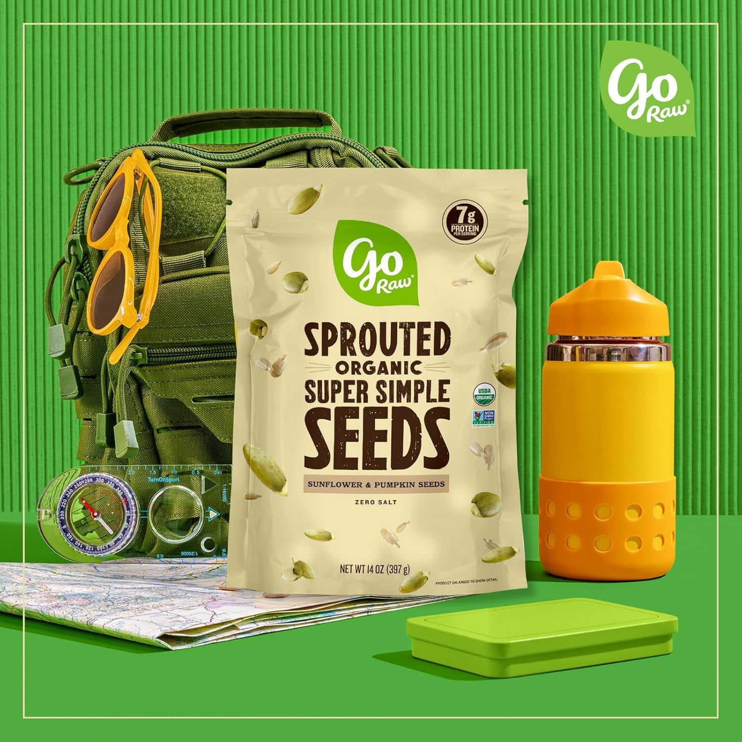 Pack of 6, Go Raw Organic Sprouted Super Simple Seeds - Sunflower and Pumpkin Seeds, 4 oz