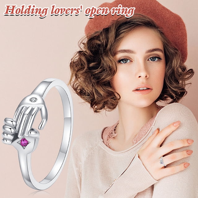 Daisyyozoid Bague Couple Embrassant Diamant à la Mode en Gros Bague Réglable Bijou 1 Pce