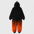 thumbnail image 6 of Halloween Pumpkin Print Flannel Hooded One Piece Pajamas Full Zip Long Sleeve Family Matching Loungewear For Holiday Party Daily Home Wear, 6 of 8