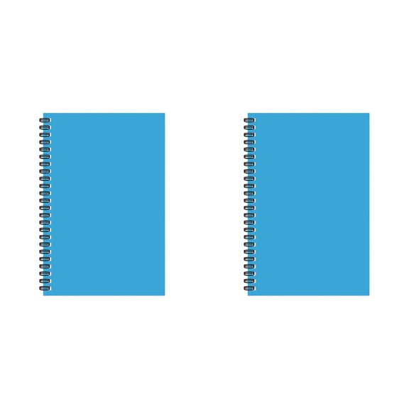 A5 Kraft Paper Notebook 50 Sheets 100 Pages, Lined Spiral Notebook 2-Pack, Portable Writing Journal for Note Taking - Lake Blue