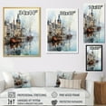 thumbnail image 4 of Designart "Vintage Ship At The Harbor I" Port Landscape Floater Framed Canvas Prints, 4 of 5