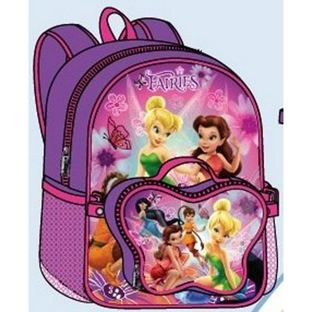 Disney Backpack Disney Tinkerbell Fairies 16" w/ Lunch (Large