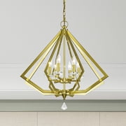 Livex Lighting Diamond 6 Light Chandelier in Polished Brass
