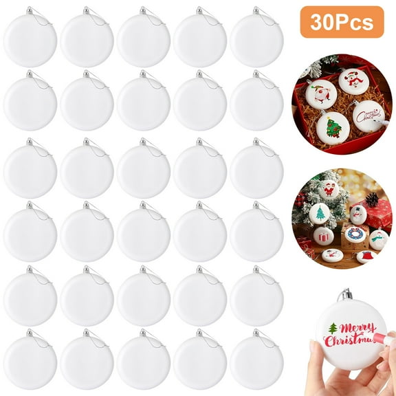 30pcs DIY 2D Christmas Hanging Decorations, TSV Xmas Tree Ornaments for Holiday Party