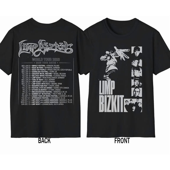 Limp Bizkit World Tour 2026 T-Shirt, Nu Metal Band Tee, Rock Concert Shirt