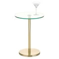 thumbnail image 6 of mDesign Metal/Glass Top Round Accent Side/End Drink Table Furniture, Soft Brass, 6 of 7