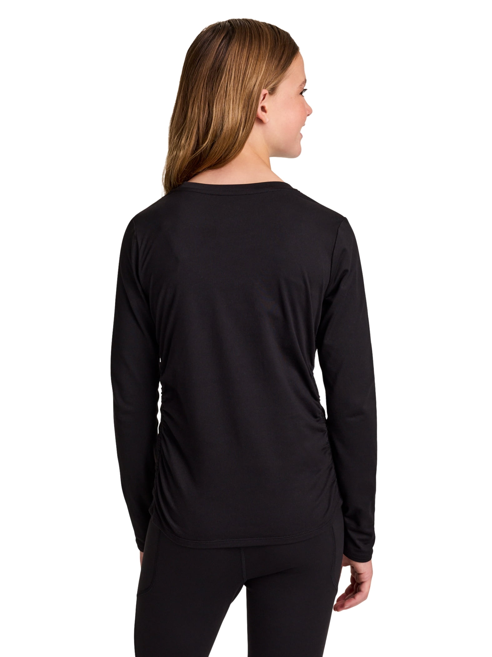 Reebok Girl's Legacy Side Ruched Long Sleeve Performance Top, Sizes 4-18