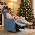thumbnail image 4 of FIONA'S MAGIC Recliner Chair,Nursery Glider for Living Room, Upholstered Swivel Glider, Linen Blue, 4 of 10