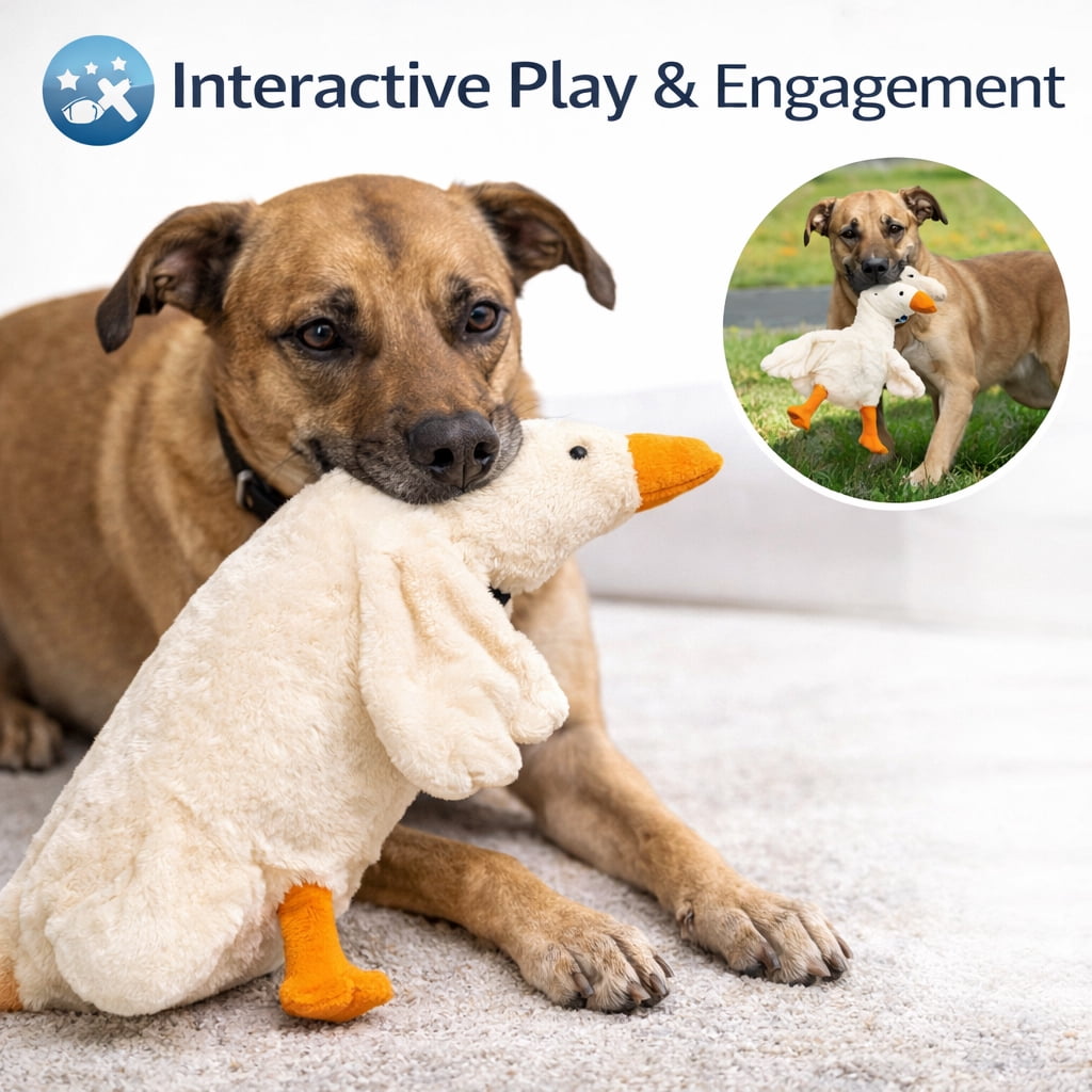 Plush Duck Dog Toy for Dogs, Soft Comfort & Interactive Indoor Toy, Multi-Size 19.6”–62.9” for Small to Large Breeds
