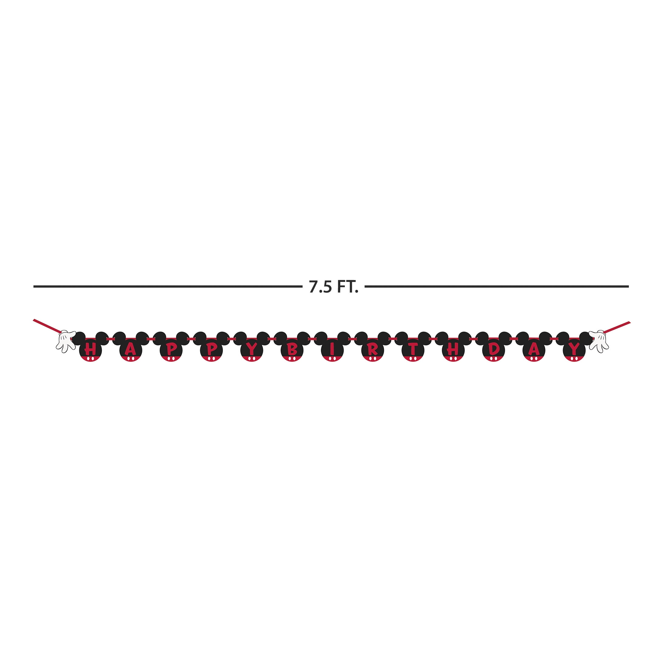 Mickey Mouse Birthday Banner, 7.5ft