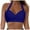 Dark Blue, variant on Xudanell Women's Retro Printed Adjustable Sexy Straps Cross Back Push Up Crop Top Tie Back Bathing Suit Top Only No Bottom(Pink,S)