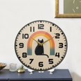 thumbnail image 4 of Yayeee Wall Clock for Living Room 9.5 inch Battery Operated Round with Holder, Beige Cat Rainbow, 4 of 7