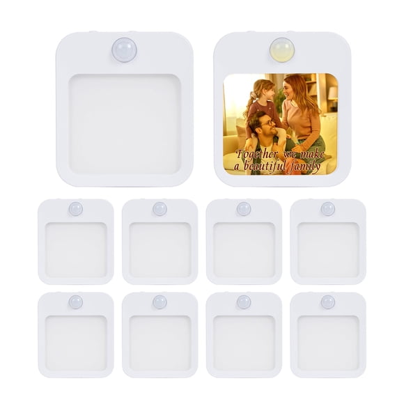 PYD Life Lot de 10 Veilleuses à Sublimation avec Détecteur de Mouvement 3 Pouces x 2.7 Pouces x 1.6 Pouces, Veilleuse LED Jaune Chaud Ajustable