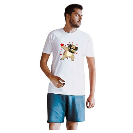 sebulube Mans Casual Short Sleeve Tops Ladies Valentine's Day Print Sweatshirt Blouse