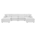 thumbnail image 1 of Modway Commix 6-Piece Down Filled Overstuffed Performance Velvet Sectional Sofa in White, 1 of 5