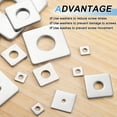 thumbnail image 4 of 100Pcs 5/8" Square Plate Washer for 5/16" Bolt, 201 Stainless Steel Flat Bearing Plate (0.08" Thick), 4 of 6