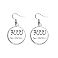 thumbnail image 1 of 3000 years old Girl Age Ear Dangle Silver Drop Earring Jewelry Woman, 1 of 3