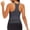 Dark Gray, variant on Workout Tank Tops Woman Vertical Ribbed Deep U-neck Neckline-refining Neck-lengthening Elegant Sleeveless,Sizes XS-XL