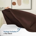 thumbnail image 4 of 600 Thread Count Egyptian Cotton Flat Sheet – 1 Piece, Solid Chocolate Emperor Size (110" x 114"), 4 of 5