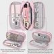 thumbnail image 4 of Portable Large Capacity Pencil Case 3 Compartments Portable Pencil Pouch Large Canvas Storage Bag for Boys Girls Adults Students Business Office (1 Pa, 4 of 5