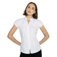 thumbnail image 3 of Kustom Kit Womens Continental V Neck Capped Sleeved Blouse, 3 of 4