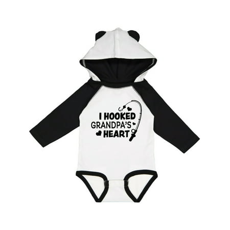 

Inktastic I Hooked Grandpa s Heart with Fishing Rod Gift Baby Boy or Baby Girl Long Sleeve Bodysuit