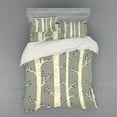 thumbnail image 2 of Ambesonne Birch Bedding Set 3 Pcs, Trees Nature Boho Composition, Twin, Pale Yellow and Warm Taupe, 2 of 3