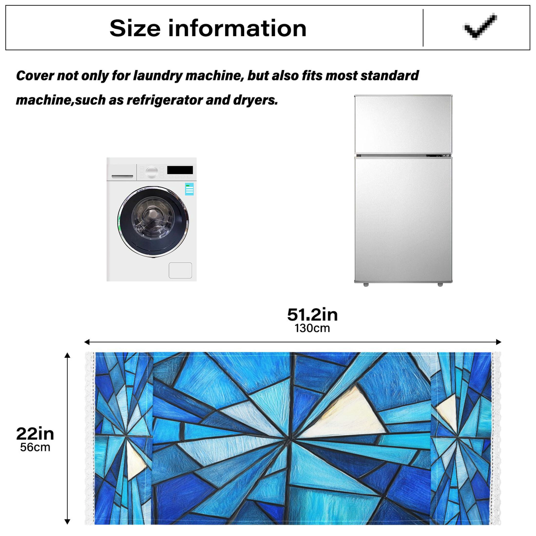 WOBOGO Blue Irregular Glass Washing Machine Cloth Dryer Refrigerator Top Cover Protective Non-Slip Mat For Kitchen Laundry