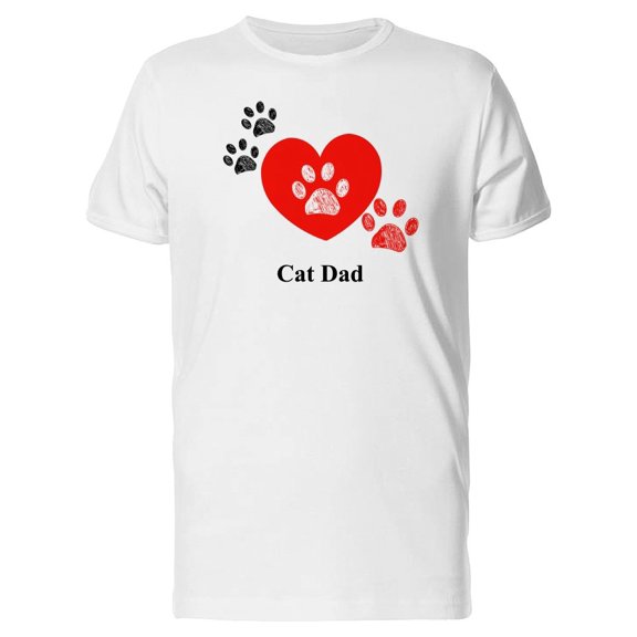 Cat Dad Paw Trails Tee Men's -Image by Shutterstock