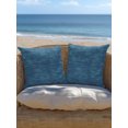 thumbnail image 5 of Outdoor Pillows Waterproof, Indigo Blue Solid Color Bedding Throw Pillows with Insert for Couch Sofa Bed, Minimalist Vintage Linen Texture 18x18 Inch Pillowcases Decorative Patio Pillow Set of 1, 5 of 8