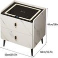 thumbnail image 2 of Smart LED Nightstand with 2 Drawers,White Bedside Table with Charging Station and USB Ports,Modern End Table e for Bedroom Living Room (Size : Light Gray), 2 of 9