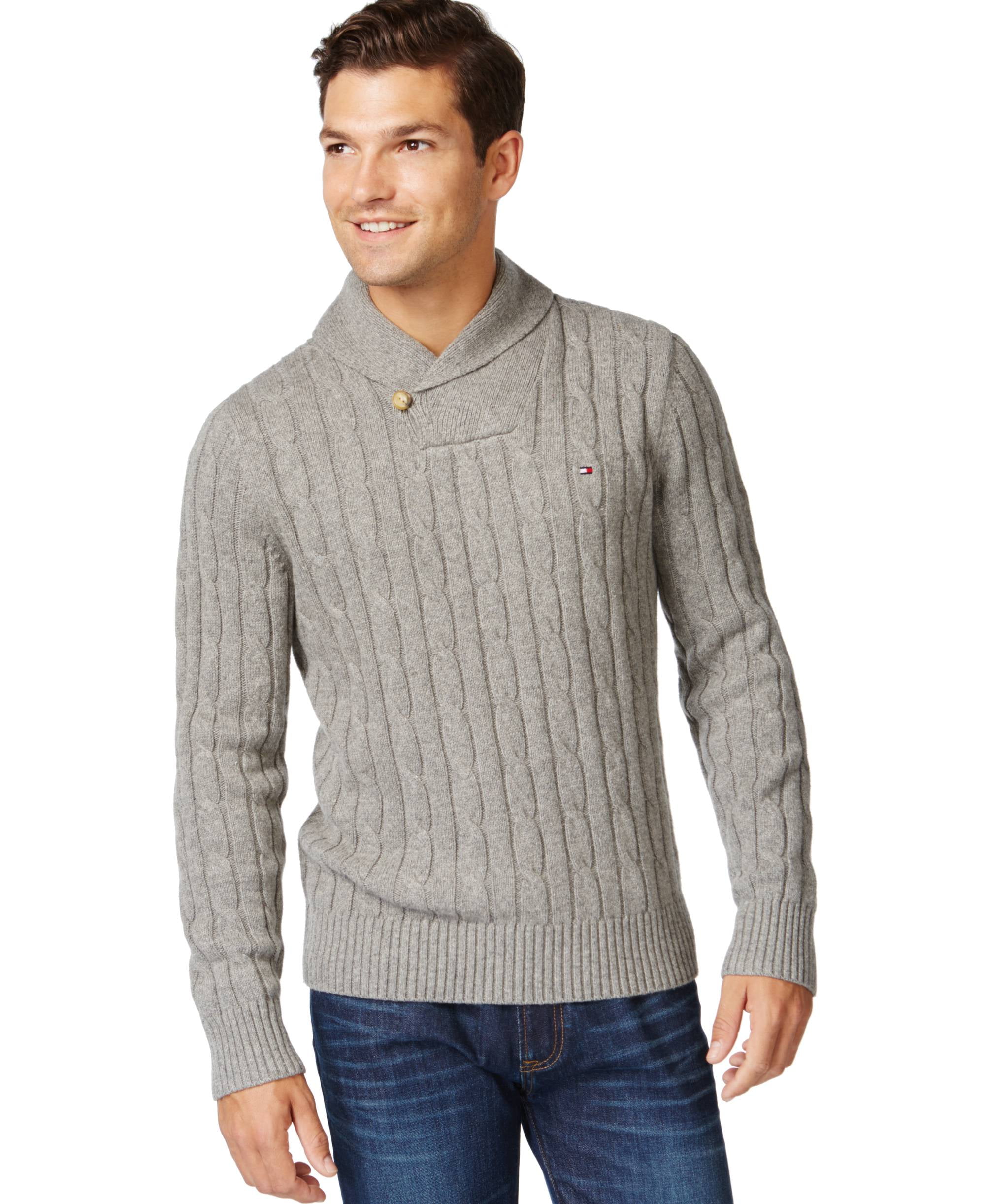 Shawl-Collar Sweater, Frost Grey, L 