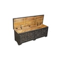 thumbnail image 2 of Taran Designs Monte Floral Carved Solid Wood Storage Ottoman in Black, 2 of 6