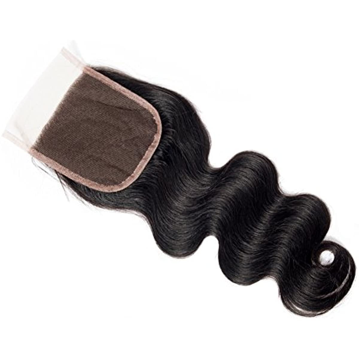 Body Wave Hair Bundles With Closure Virgin Brazilian Human Hair Weave Weft with 4x4 Transparent Lace Closure Natural Black Color