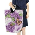 thumbnail image 7 of Lavender Flowers and Butterflies Foldable Laundry Hamper 12.6x11x22.7in with Handles for Bathroom Bedroom Storage, 7 of 7