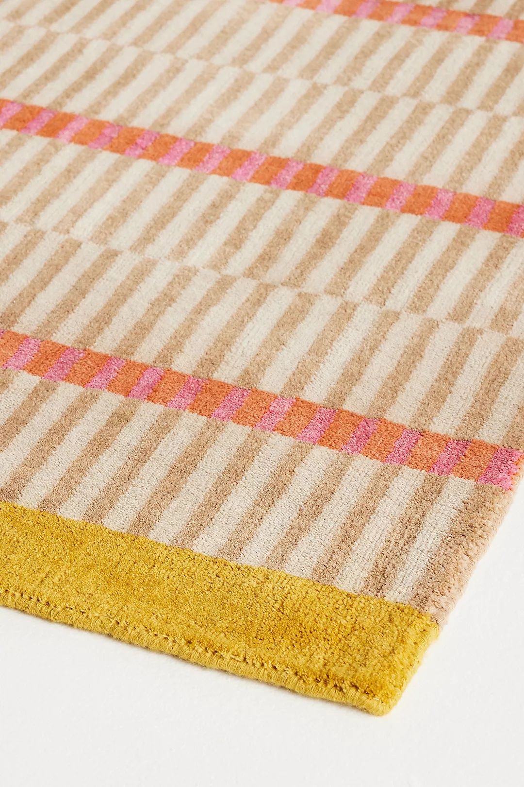 Homee Hand-Loomed Wool and Jute Blend Geometric Striped Rug Woollen Rugs Available In All Sizes 5x8 ft 6x9 ft 8x10 ft