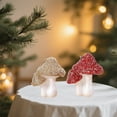 thumbnail image 6 of chaungfeng 2 Pcs Glitter Mushroom Christmas Ornaments, Gold Powder Decor for Tree, Desktop Display, Home Party, Gift Exchange, 6 of 6