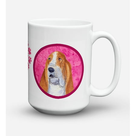Basset Hound Dishwasher Safe Microwavable Ceramic Coffee Mug 15 ounce SS4804