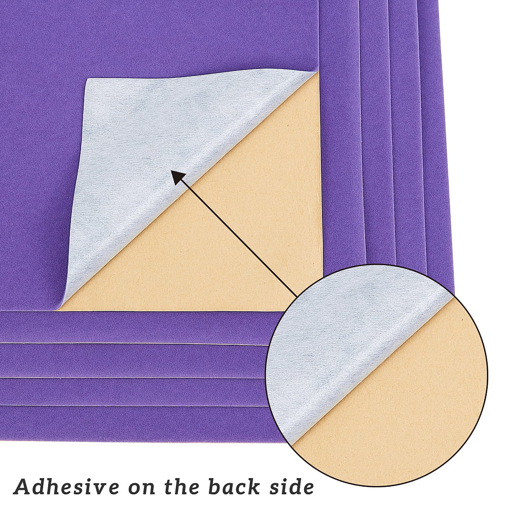 Jewelry Flocking Cloth Self-adhesive Fabric Blue Violet 40x28.9~29cm 12sheets/set DIY