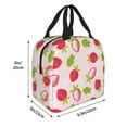 thumbnail image 2 of KLL Hand Drawn Strawberry Print Insulated Lunch Bag Women, Reusable Cute Tote Lunch Box for Adult & Men, Leakproof Cooler Lunch Bags for Work Office Travel Picnic, 2 of 5