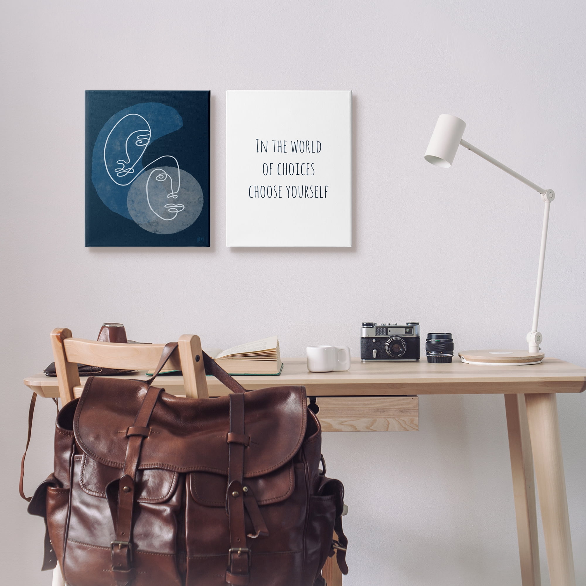 Stupell Indtries In The World Choose Yourself Phrase Two Faces,16 x 20,Design by Birch&Ink