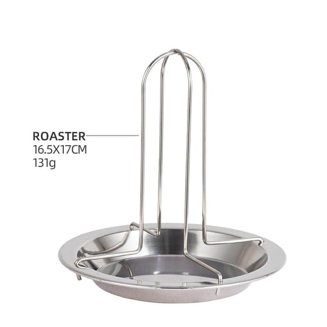 relayinert Folding Chicken Roaster Rack Cooking Grill Pan Tool Barbecue Fork Portable Rustproof Grill Stand Roasting for Camping