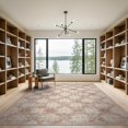 thumbnail image 2 of ODIKA 9'x12' Washable Area Rug Quicksand Lattice Coral Sage Faded Border Print Pink Vintage for Dining Room, Basement, Large Office, Non-Slip Chair-Friendly, 2 of 7