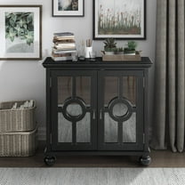 OakvillePark Newhalem Wood Storage Accent Cabinet, Black